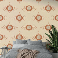 Bold floral patterns in terracotta and cream for a modern look

