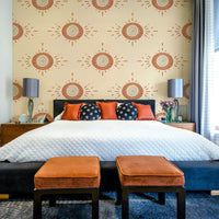 Scandinavian floral design in soft terracotta and cream hues

