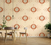 Folk Bloom Light Terracotta Cream wallpaper perfect for contemporary interiors

