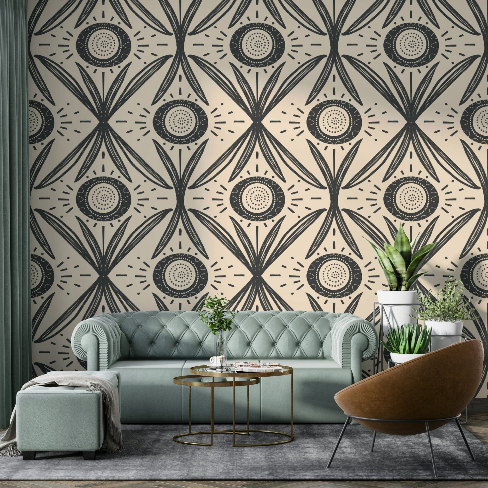 Wallpaper for walls with folk floral charm
