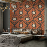 Bold floral wall mural with vintage flair
