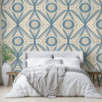 Clean line floral wall mural design
