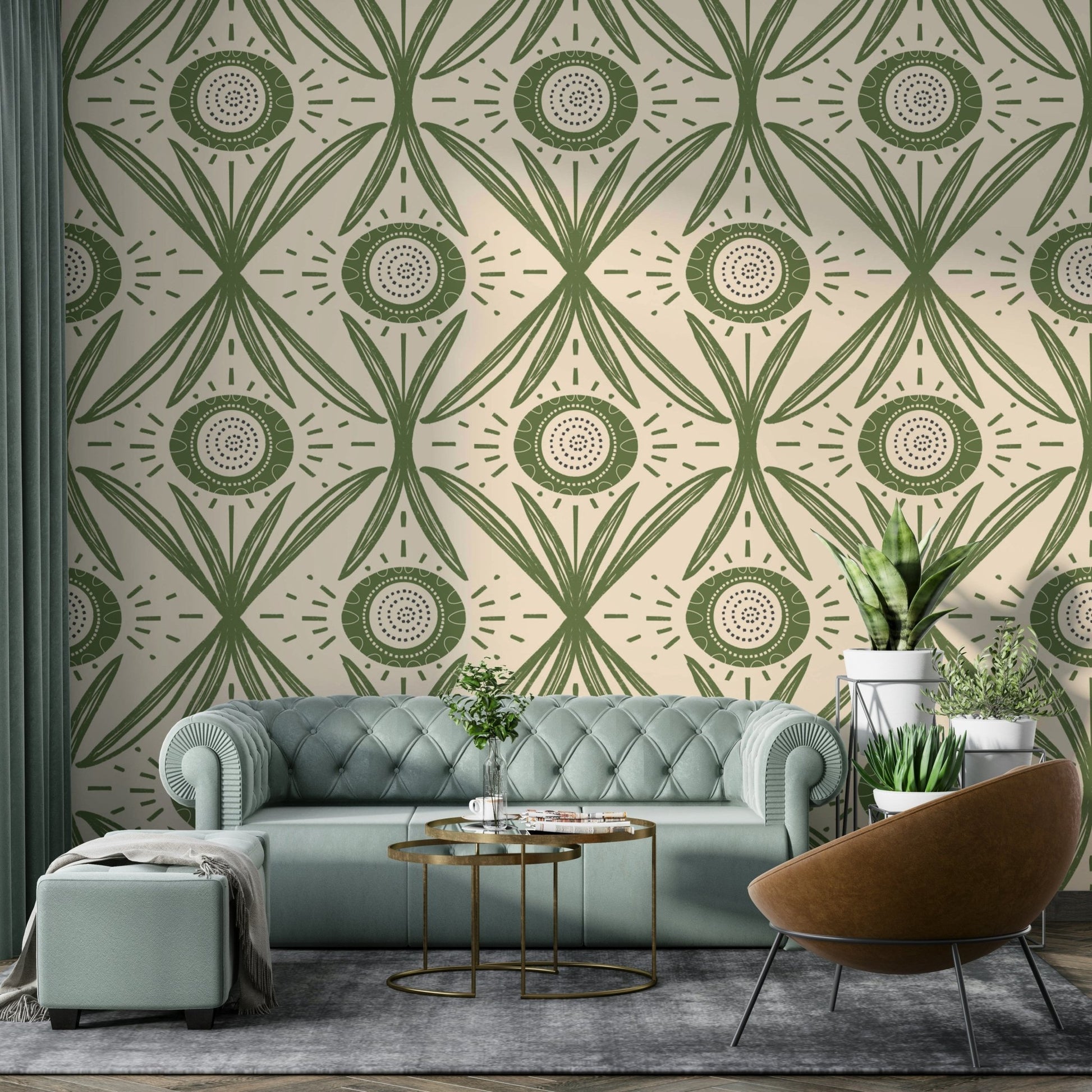 Floral wallpaper for farmhouse interiors
