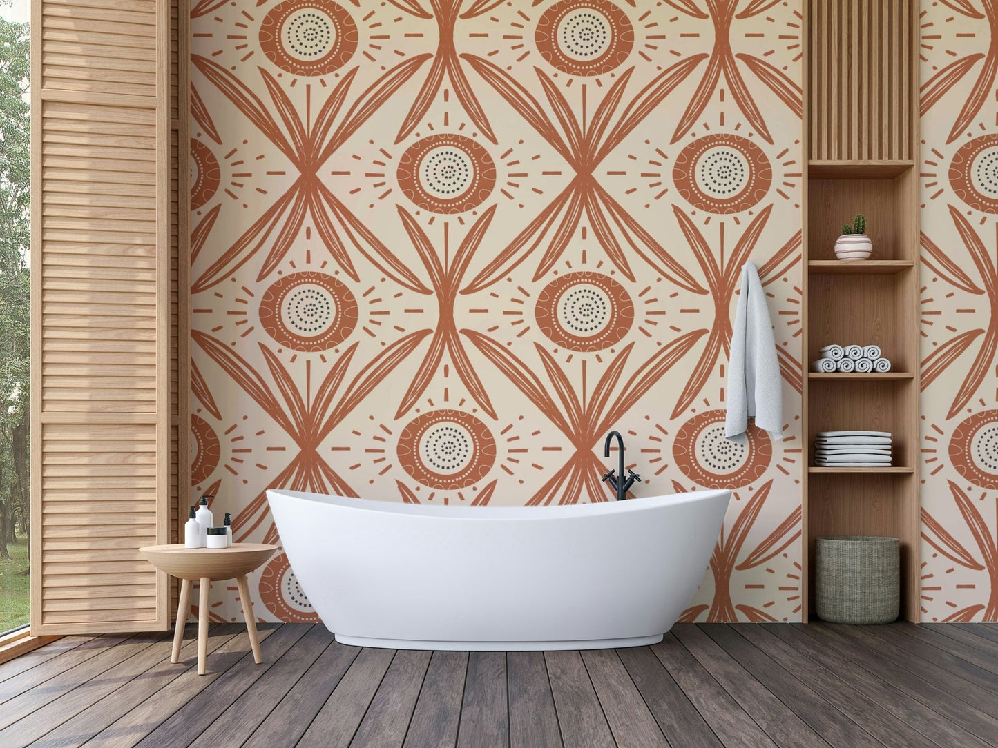 Soft rustic floral wall design
