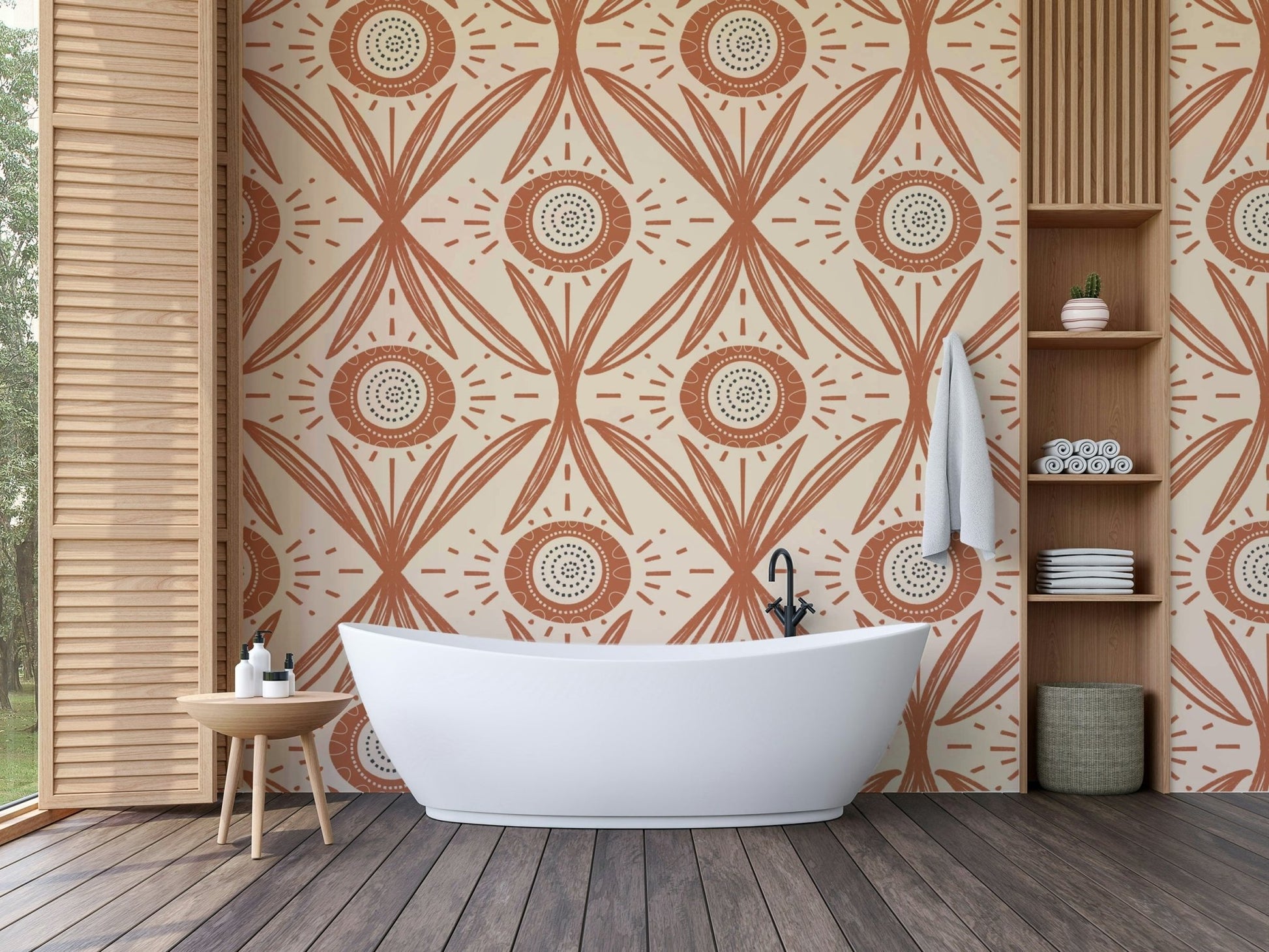 Soft rustic floral wall design
