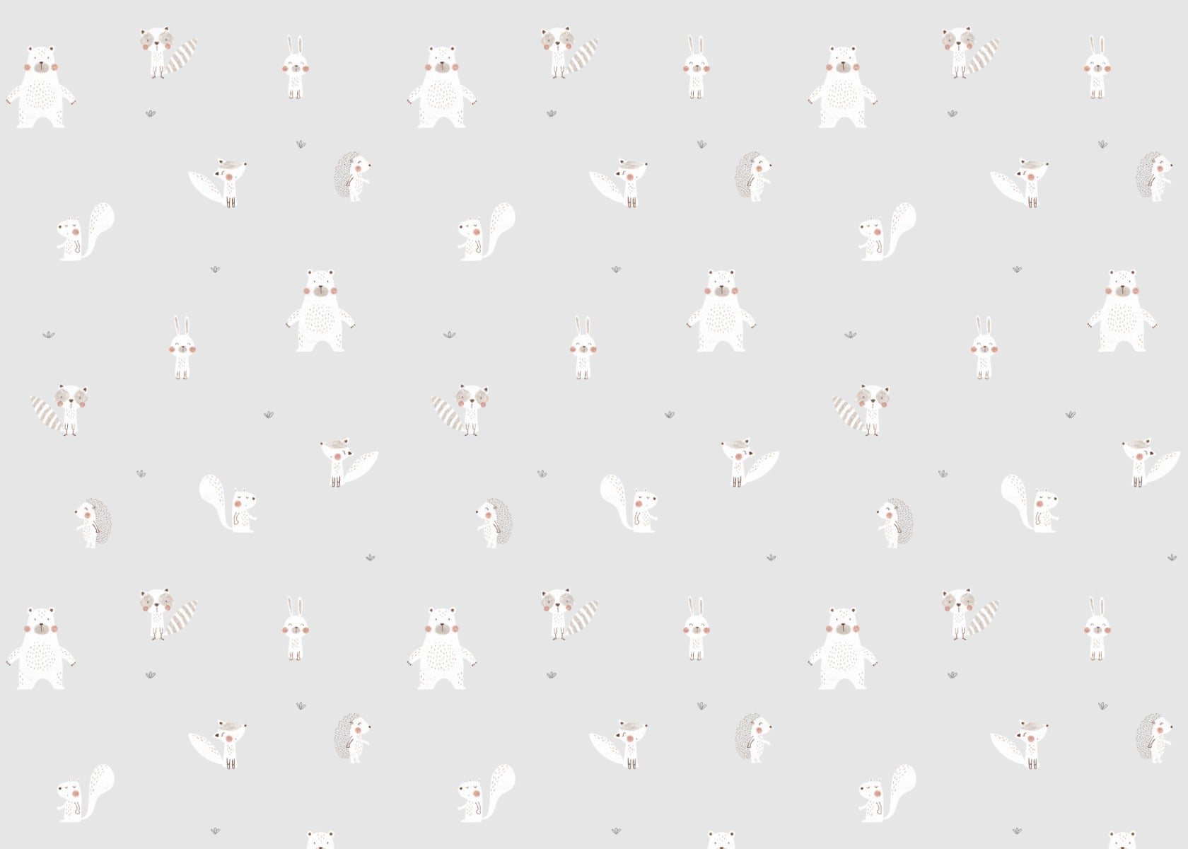 Forest Animals Gray Wallpaper For Walls - Giffywalls