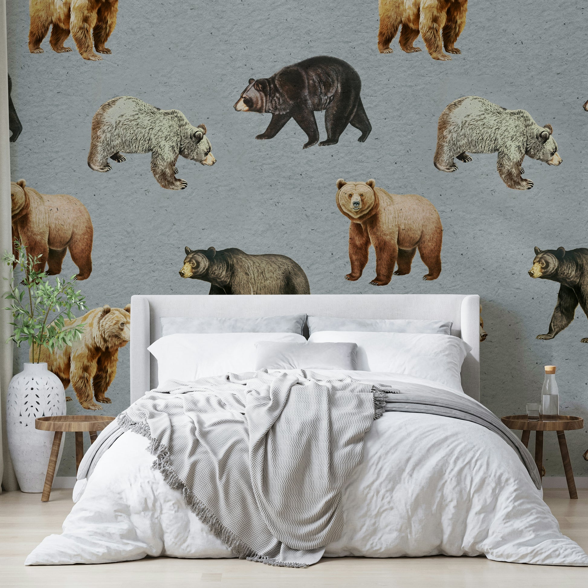 Repeating bear design for walls

