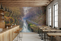 Calming forest retreat mural


