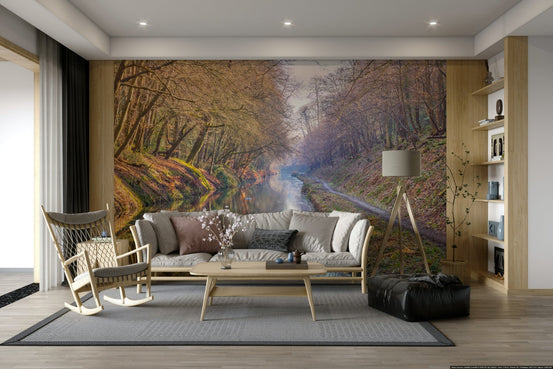 Forest canal wall mural

