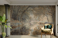 The wallpaper for walls being admired in a home.

