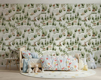 Majestic bucks and pines Forest Dreamscape pattern wall art.