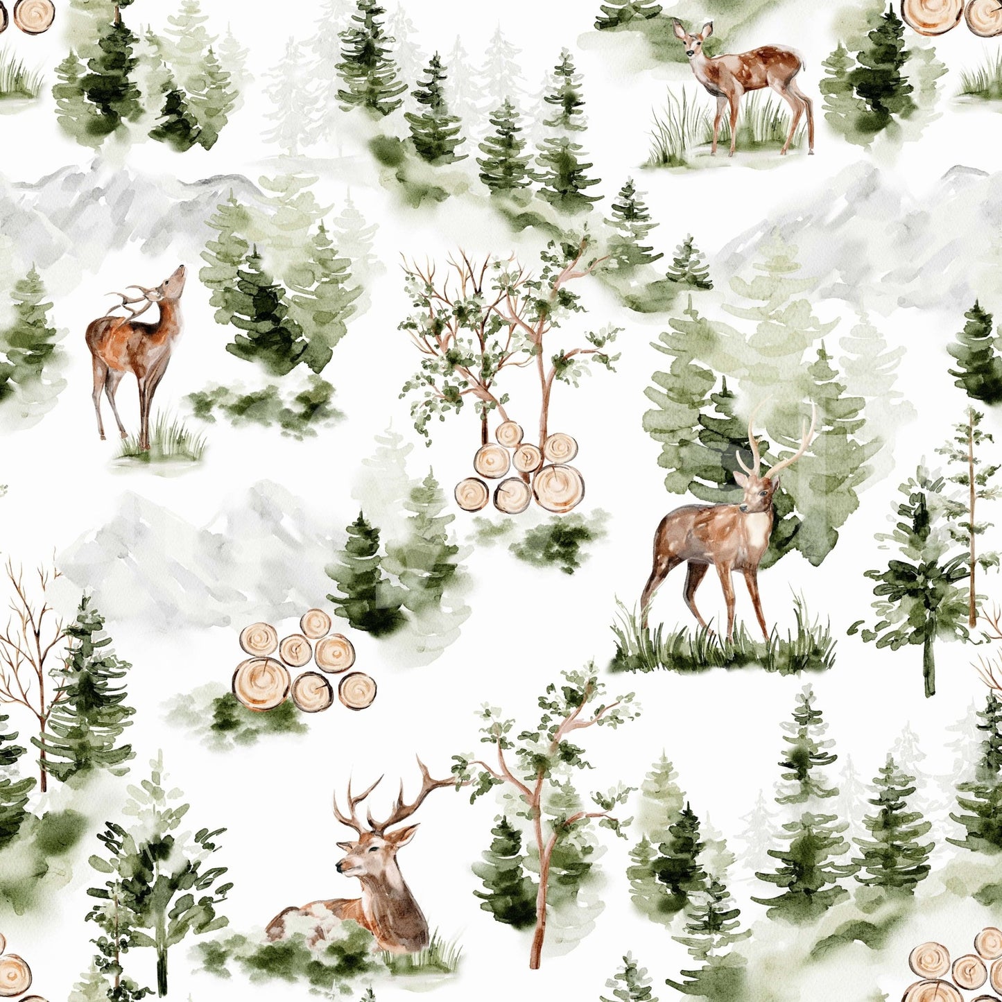 Serene wilderness Forest Dreamscape wallpaper home accent.