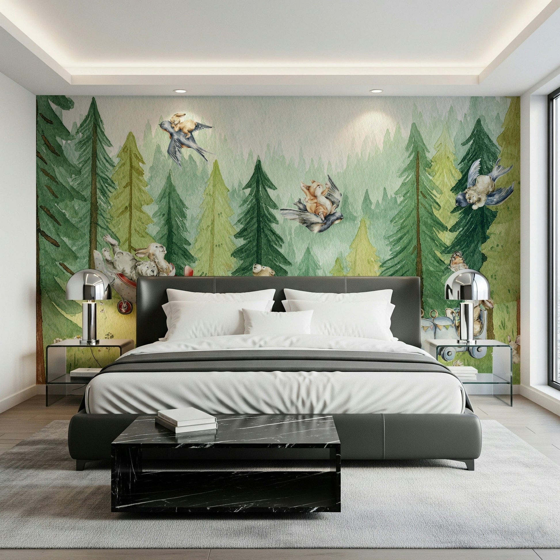 Delightful Forest Friends aviation scene, a lovely nature wallpaper.