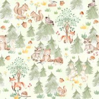Nursery wall art featuring sweet forest creatures.
