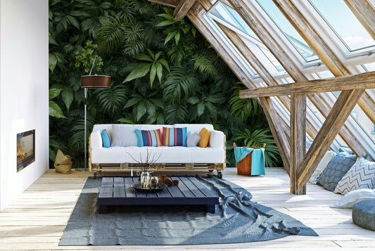 The colors are rich, deep shades of forest green.
