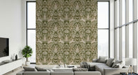 Nature-inspired tapestry wallpaper showcasing a hare in a serene forest scene.