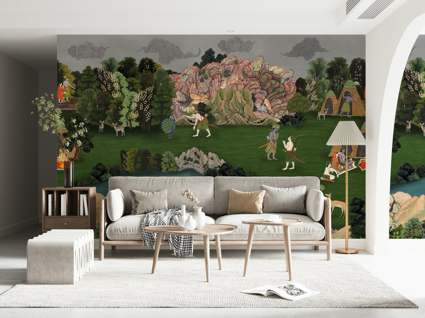 Nature Wallpaper with illustrated ancient forest scenery