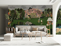 Nature Wallpaper with illustrated ancient forest scenery