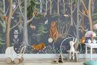 Serene Woodland Quartet Mural

