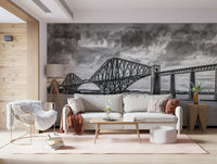 Long distance perspective of famous railway on Forth Bridge Majesty wallpaper