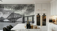 Reflection on water surface seen in detailed Forth Bridge Majesty wallpaper print