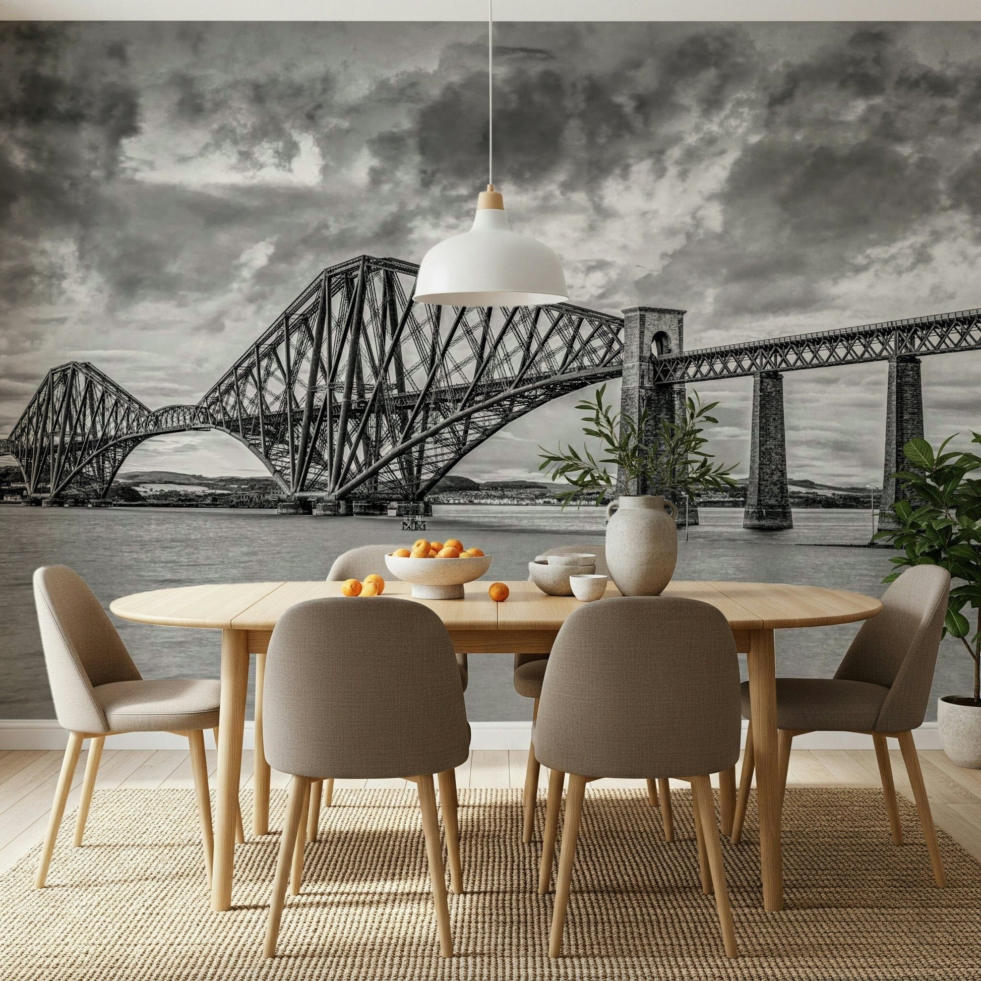 Heavy metal girder texture emphasized in massive Forth Bridge Majesty wall mural