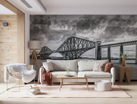 Long distance perspective of famous railway on Forth Bridge Majesty wallpaper