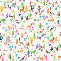 Scandinavian style kids wallpaper with baby foxes

