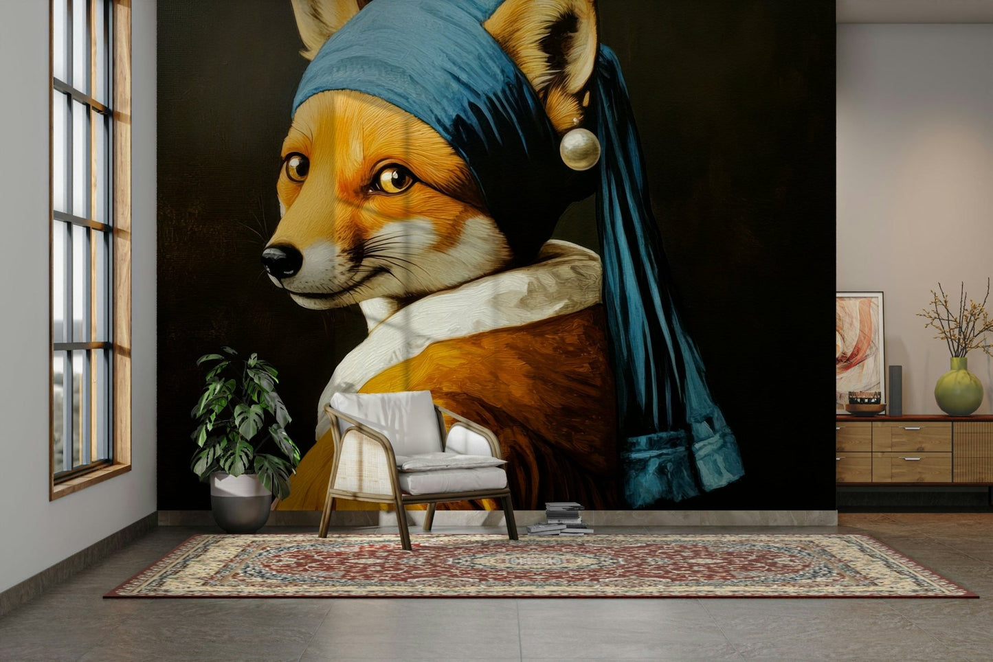 fox with a pearl earring

