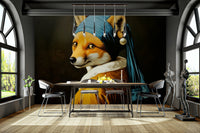 fox dressed in a golden robe

