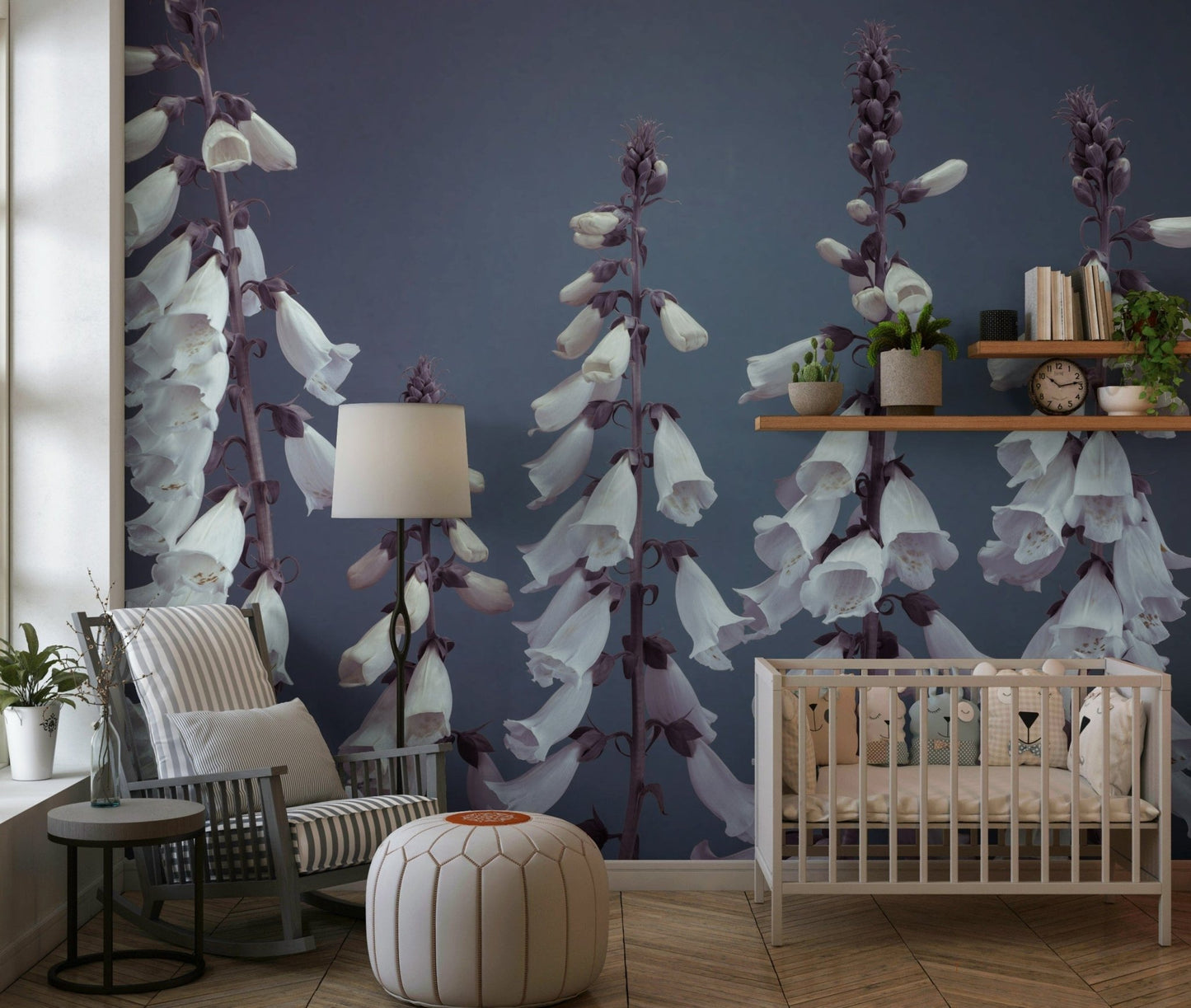Elegant Digitalis stalks wallpaper, botanical dream design.