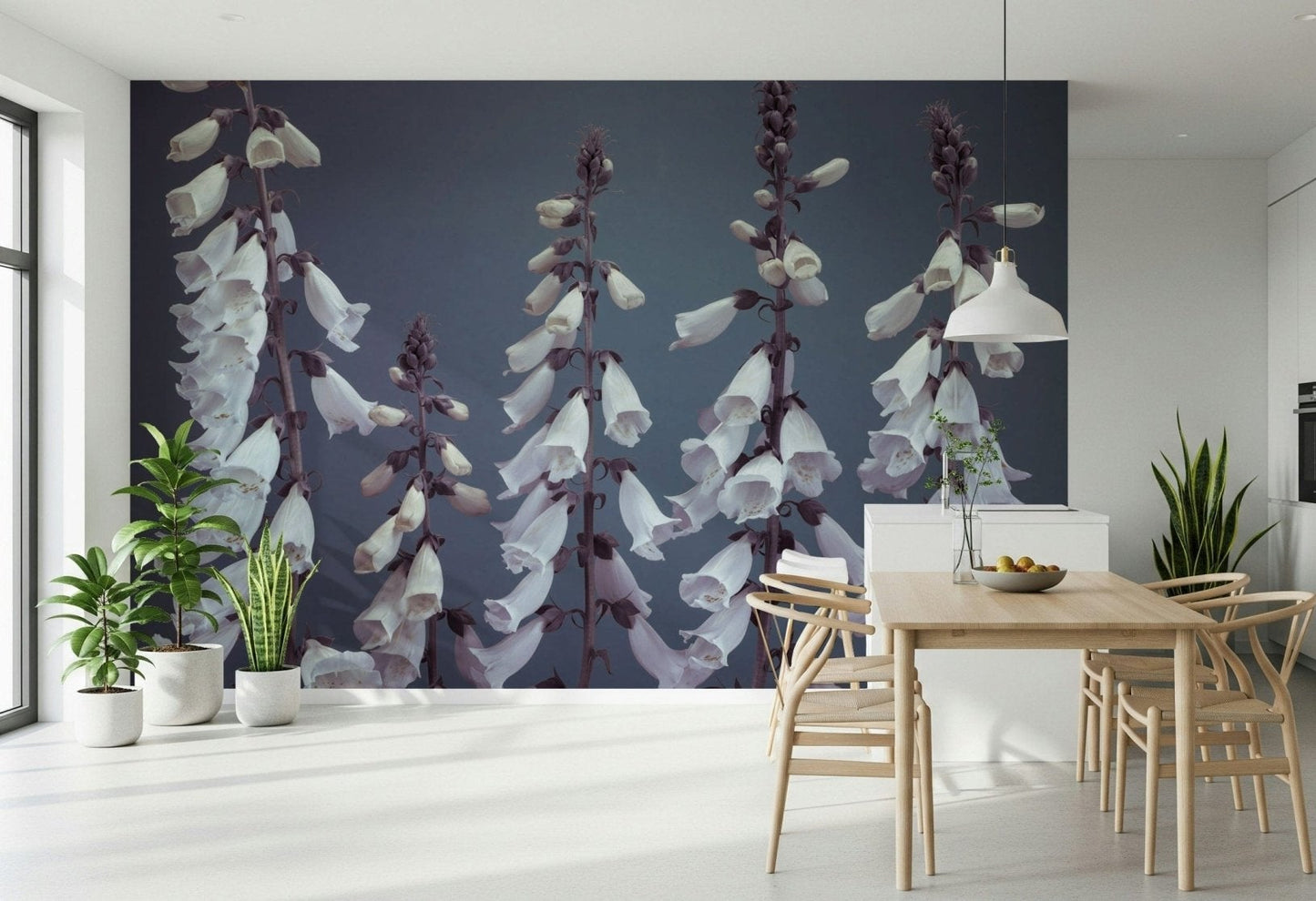 Graceful Foxglove columns wallpaper for walls, calm visual impact.