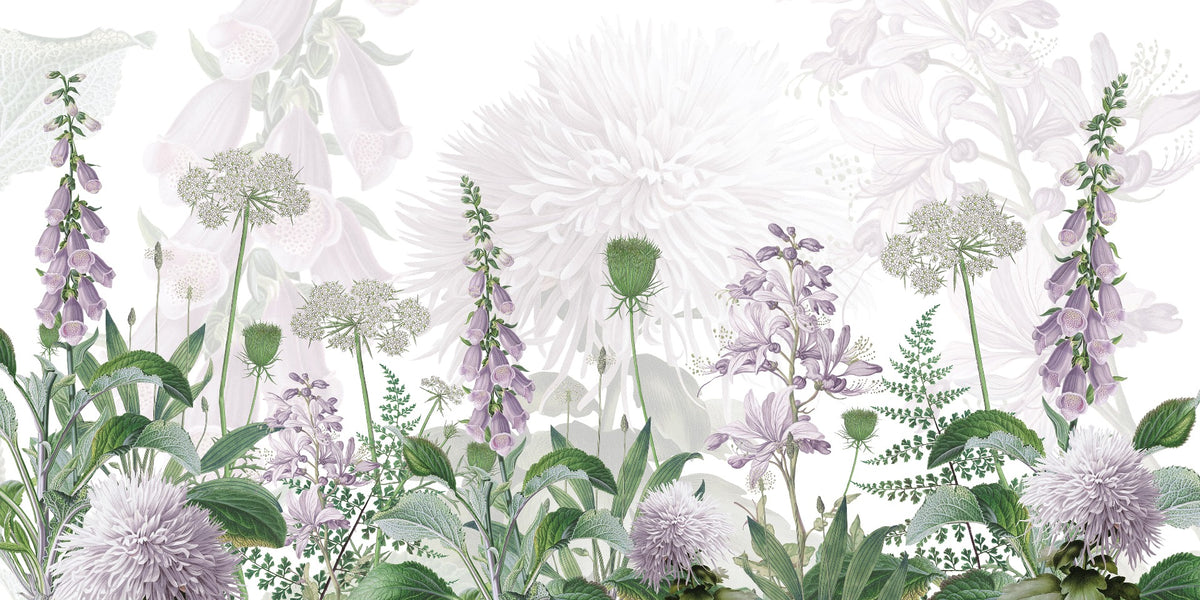 Foxglove Purple color Flowers wallpapers murals in your room — zoomed