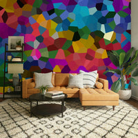 Vivid angular mural in modern color palette

