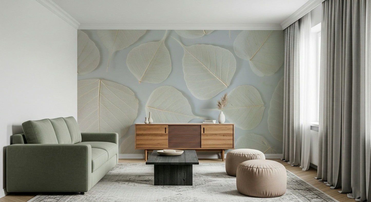 Fine detail Fragile elegance wallpaper serene white color.