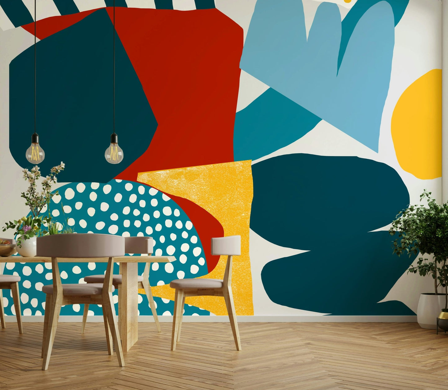 Vibrant, fluid lines creating a dynamic atmosphere in any room

