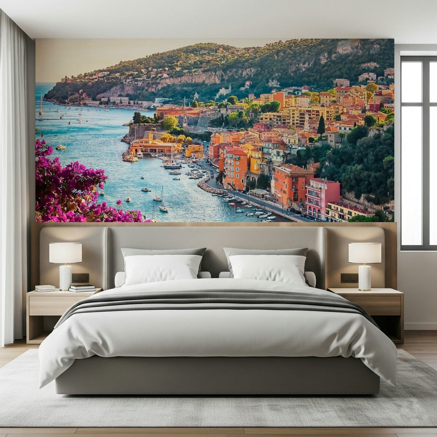 Elegant Riviera lifestyle Villefranche View wallpaper for walls luxury.