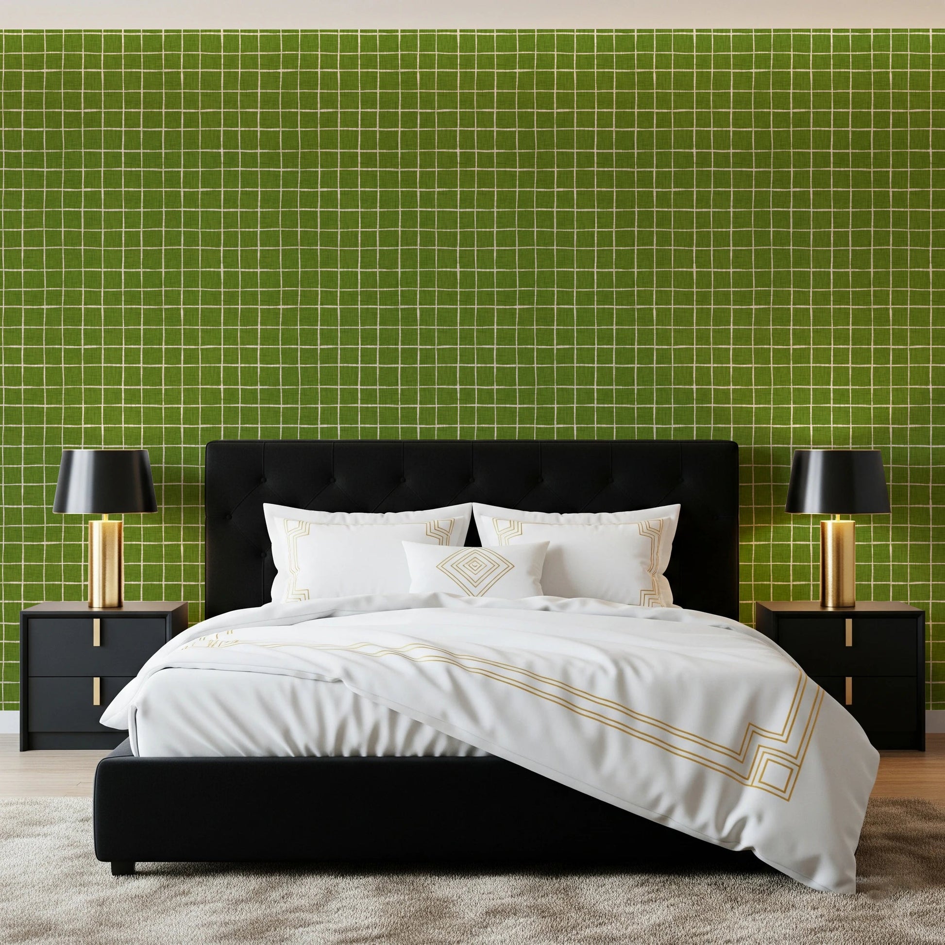 Fresh Green Check Wallpaper⁠