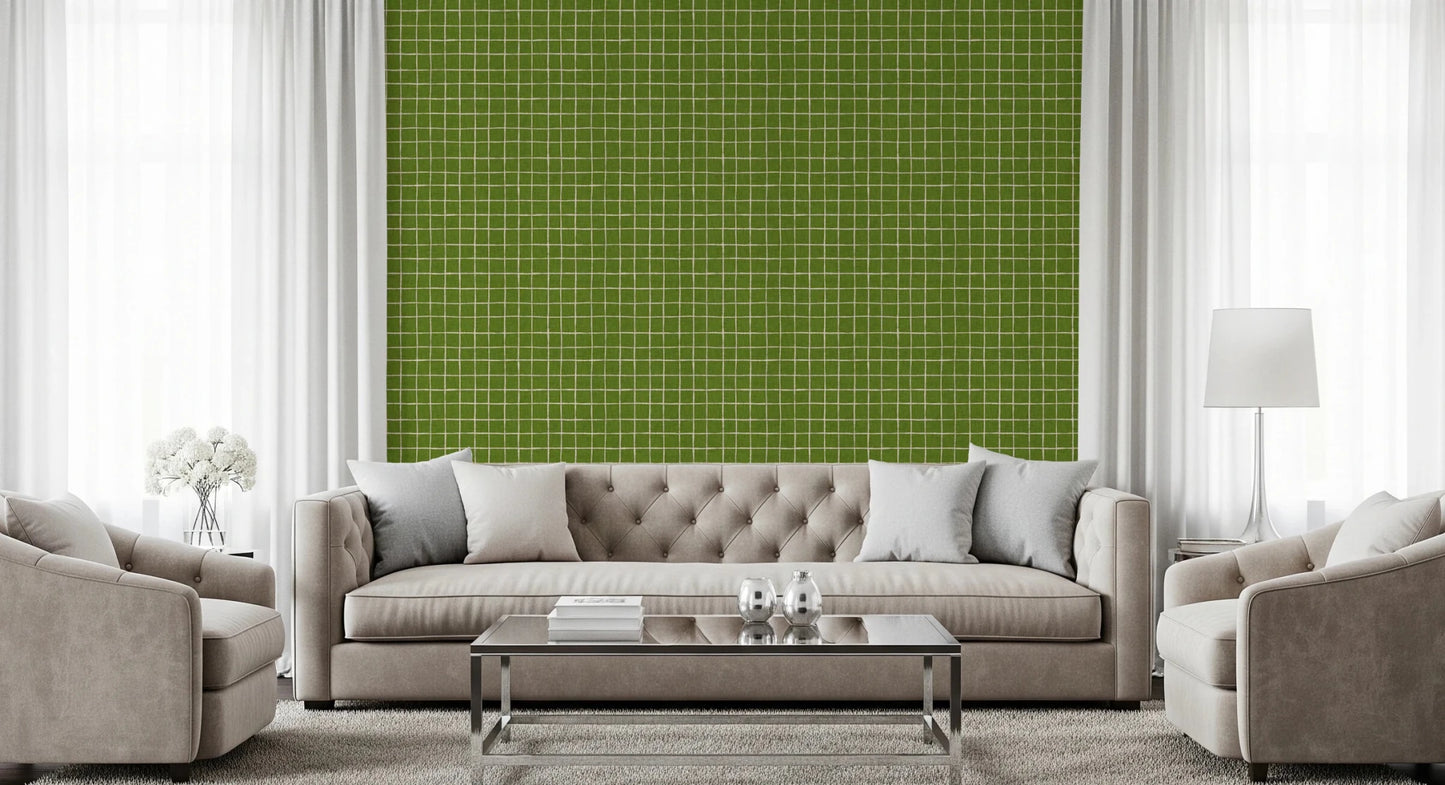 Fresh Green Check Wallpaper⁠