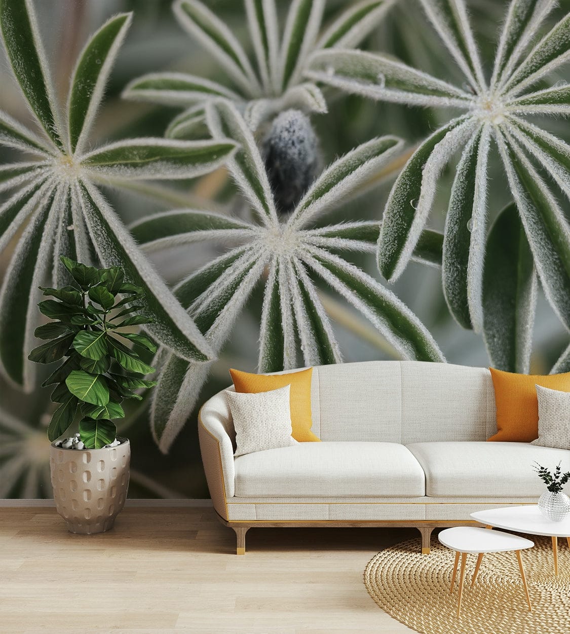 A beautiful serene field of blue lupine flowers.