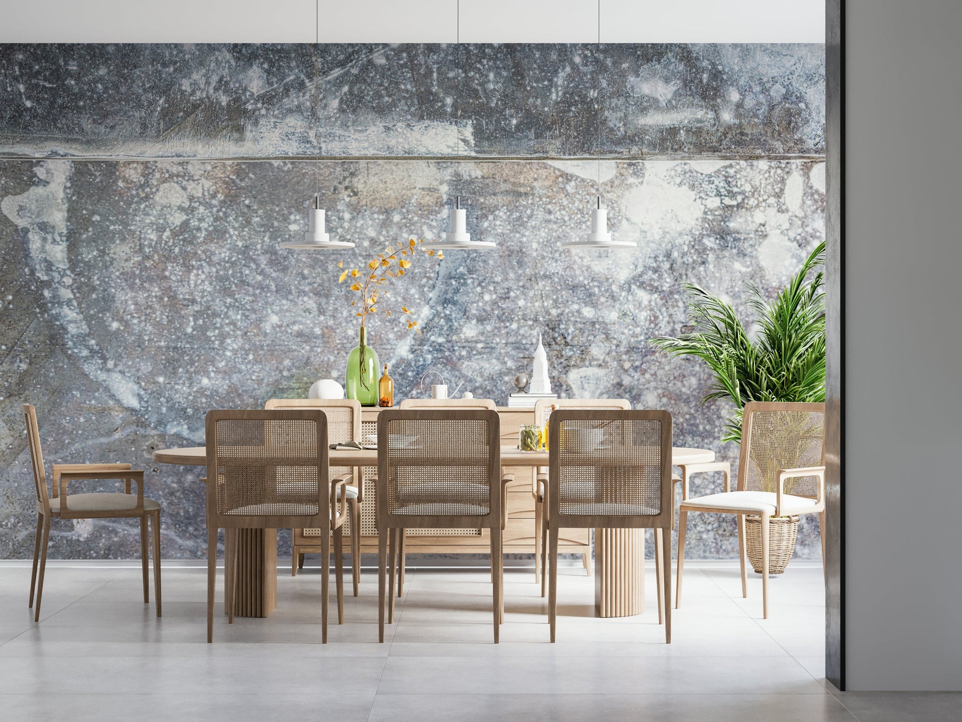 Textured slate pattern with icy abstract effect, mural for bedroom