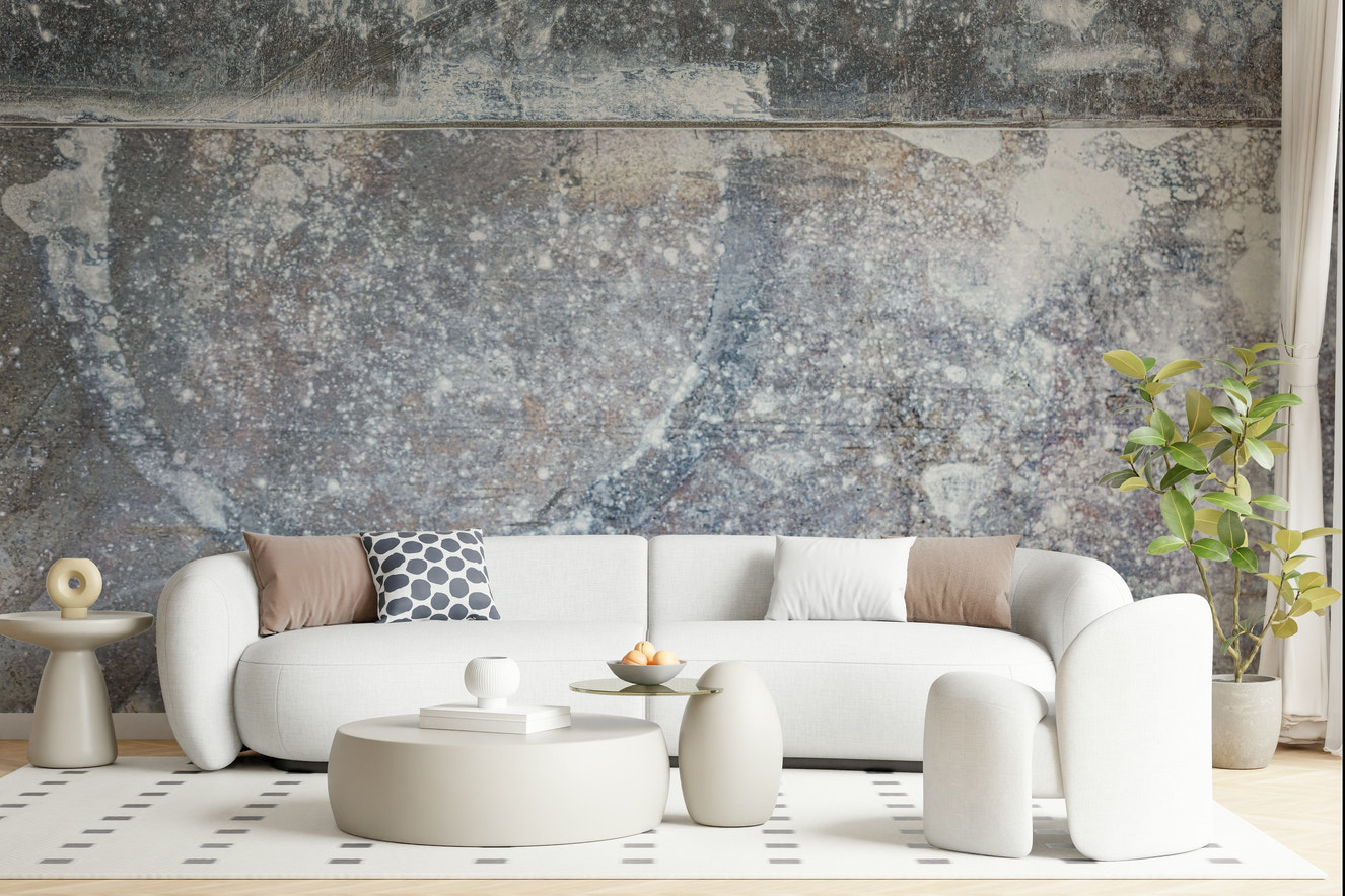 Textured frosted slate pattern in cool gray tones, wall mural