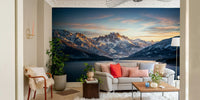 The peel and stick wallpaper showing realistic winter textures.