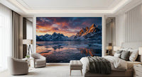 Presenting Frozen Peaks Fiery Skies sunset peaks wall mural
