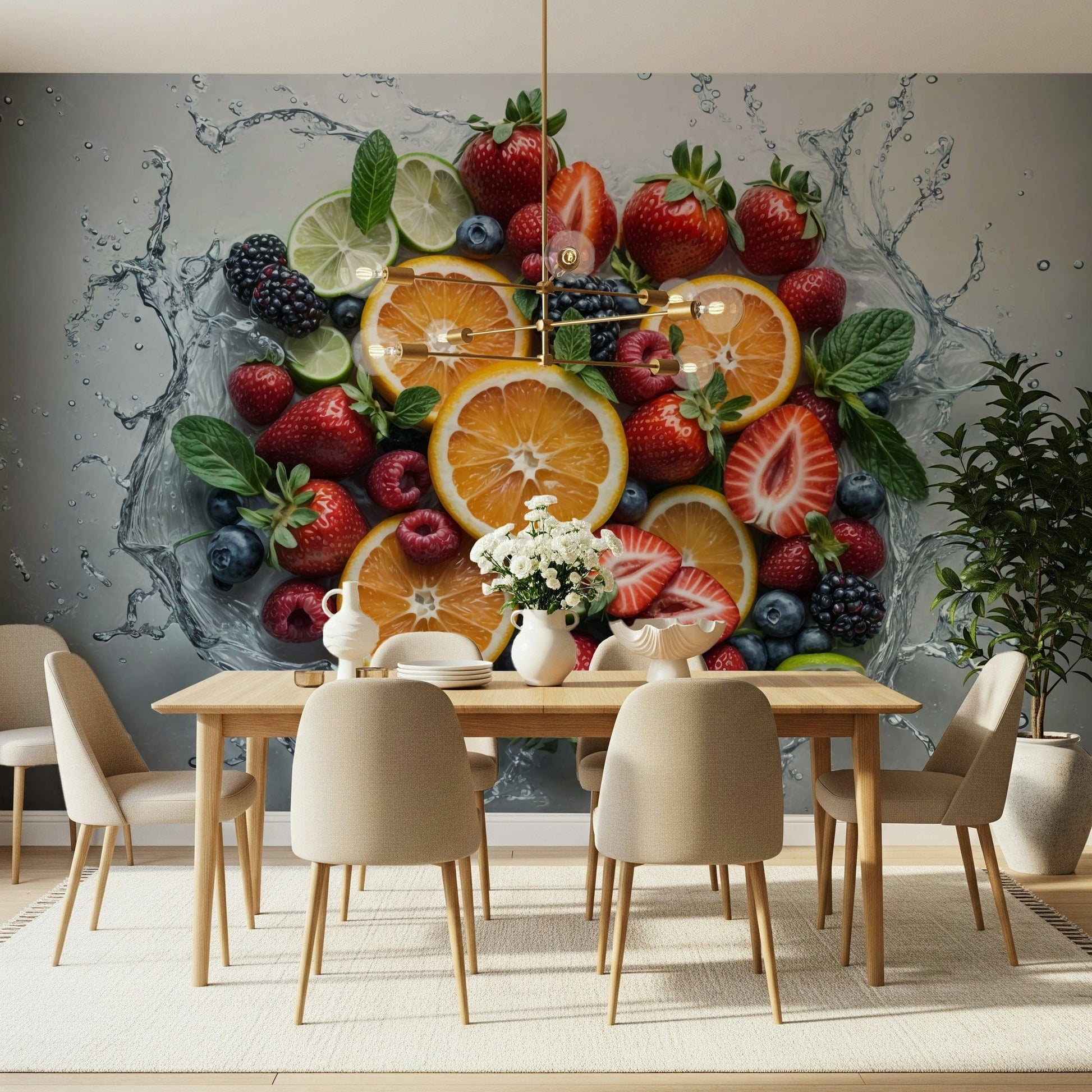 Modern Fresh Splash Wall Mural for a clean office feature wall.