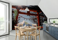 Fuji Gate Sunbeams wall decor, powerful sunrays illuminating the mountainside.