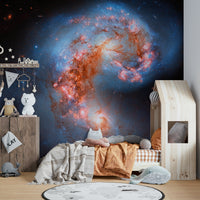 The image shows a peaceful, otherworldly scene with celestial elements.

