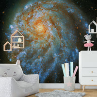 The colors are soft, muted tones of blue, purple, and black.

