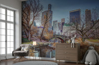 Urban park reflection wallpaper
