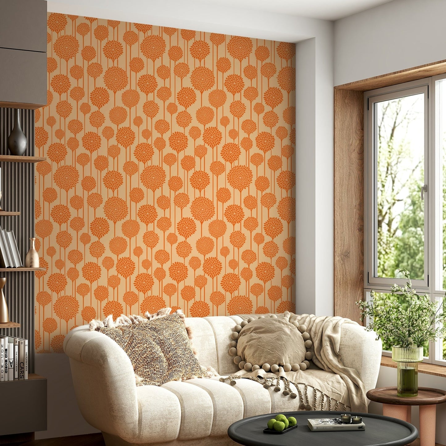 Stripes combined with floral elements.


